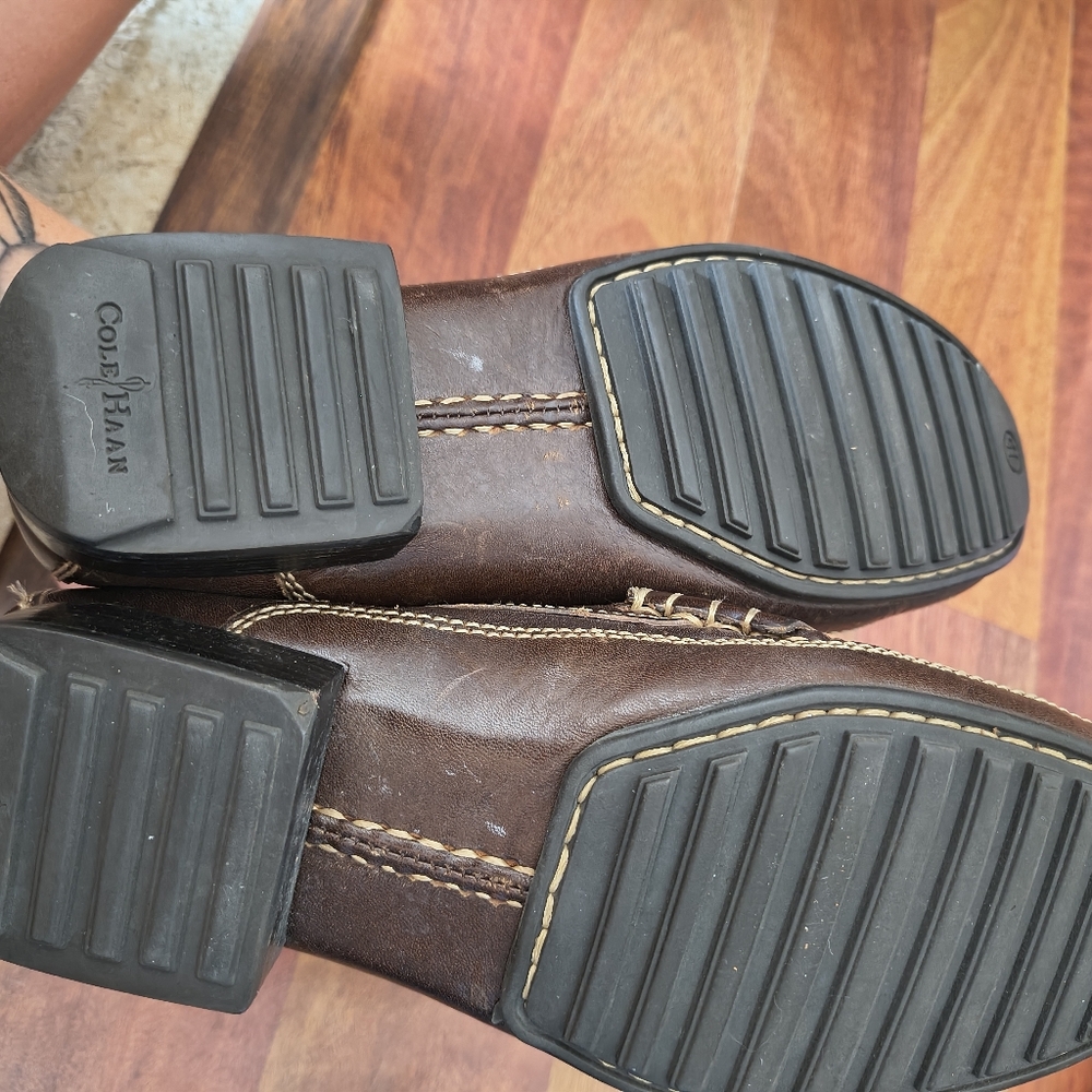 COLE HAAN Country Brown Leather Slip-On Women's Loafers Size 6B Vintage - Picture 4 of 4